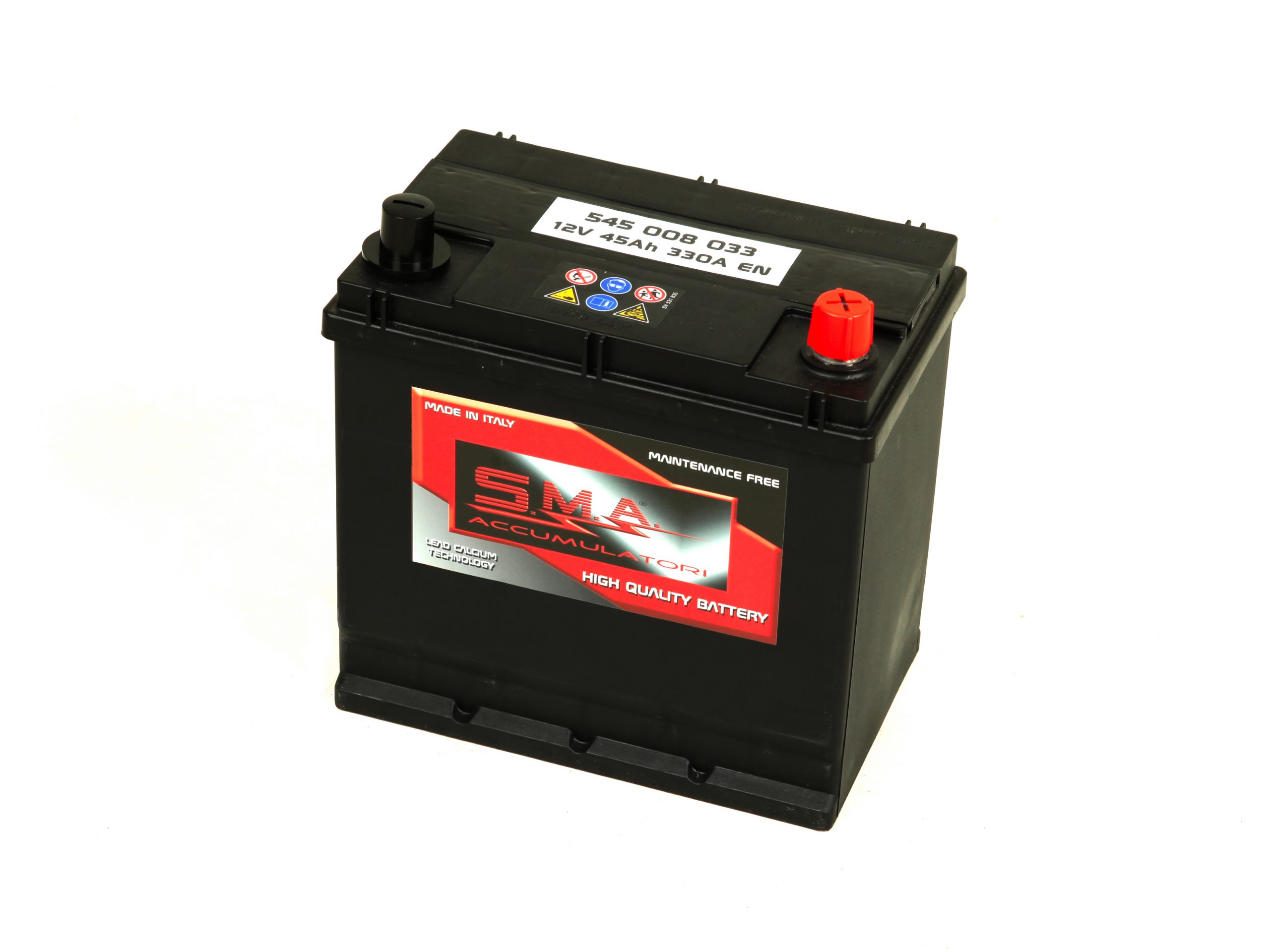 Batteria Avviamento Auto SMA 45Ah/330A +Dx Modello Asiatico E2 - GMA  Batterie