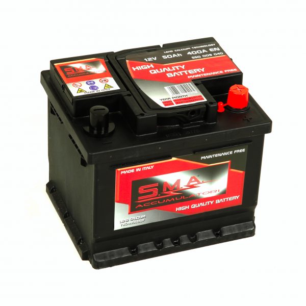 Batteria Avviamento Auto SMA 50Ah/400A +Dx L1/B - GMA Batterie