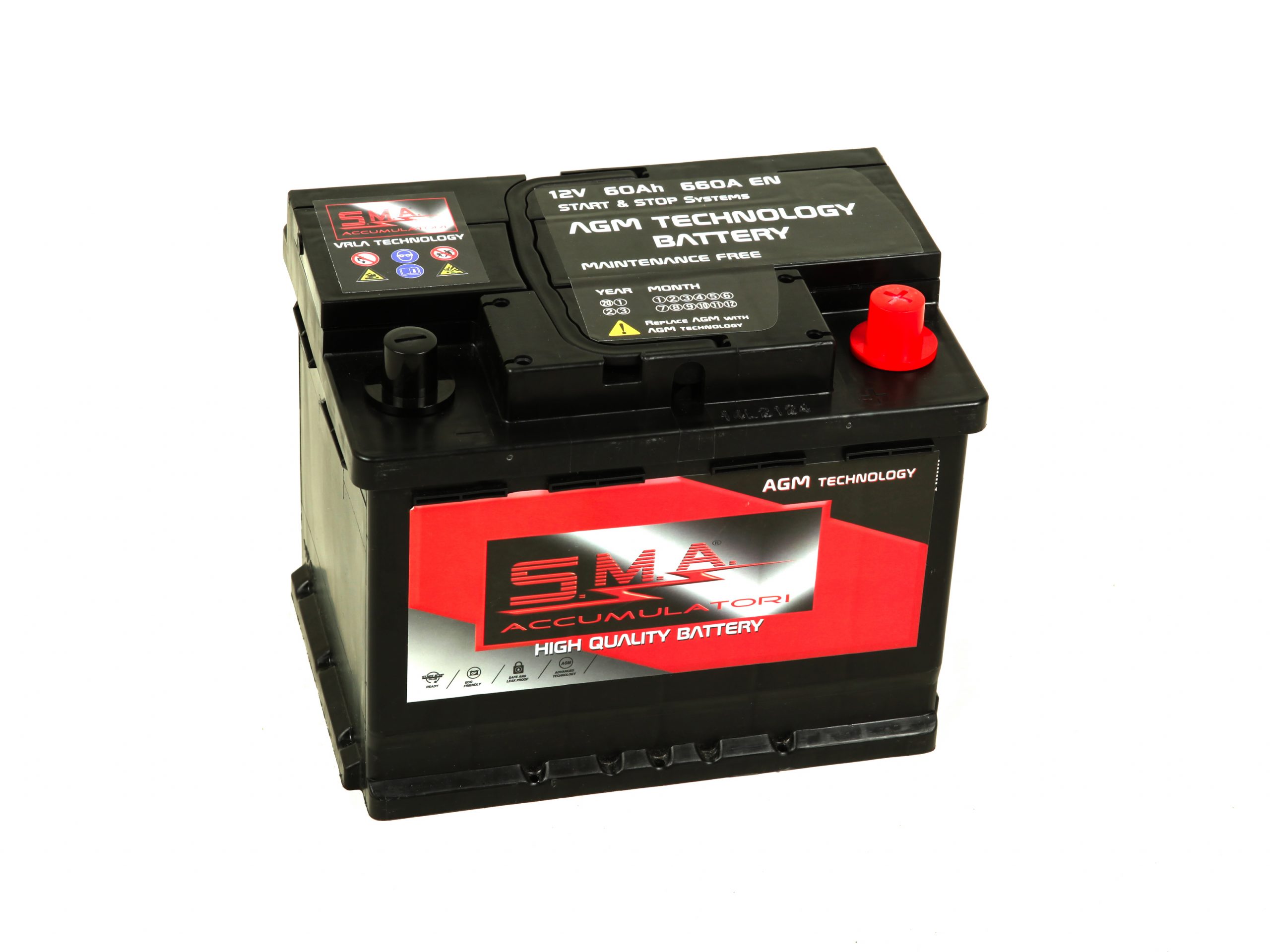Batteria Avviamento Auto SMA 60Ah /660A L2 Start&Stop / AGM - GMA Batterie