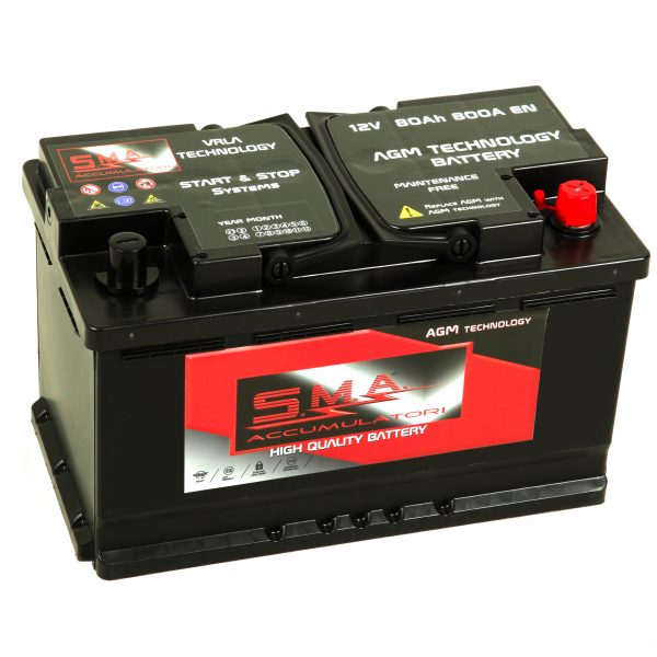 Batteria Avviamento Auto SMA 80Ah/800A L4 Start&Stop / AGM - GMA