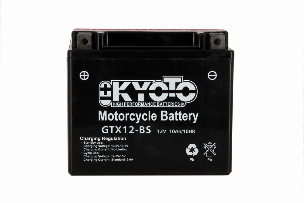 Kyoto Batteria Moto GTX12-BS 12V 10Ah Senza Manutenzione Pronta all'Uso -  GMA Batterie